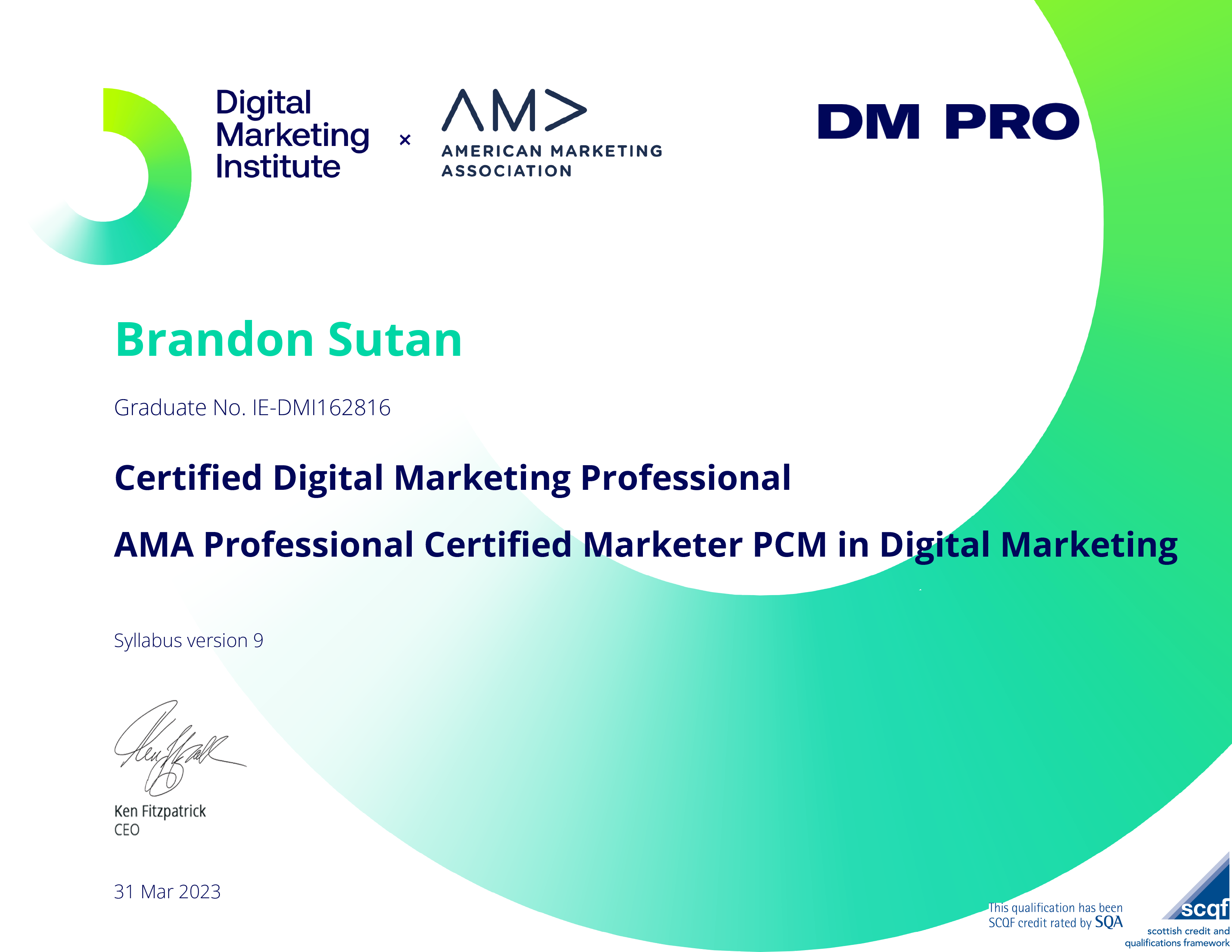 Digital Marketing Institute Certification